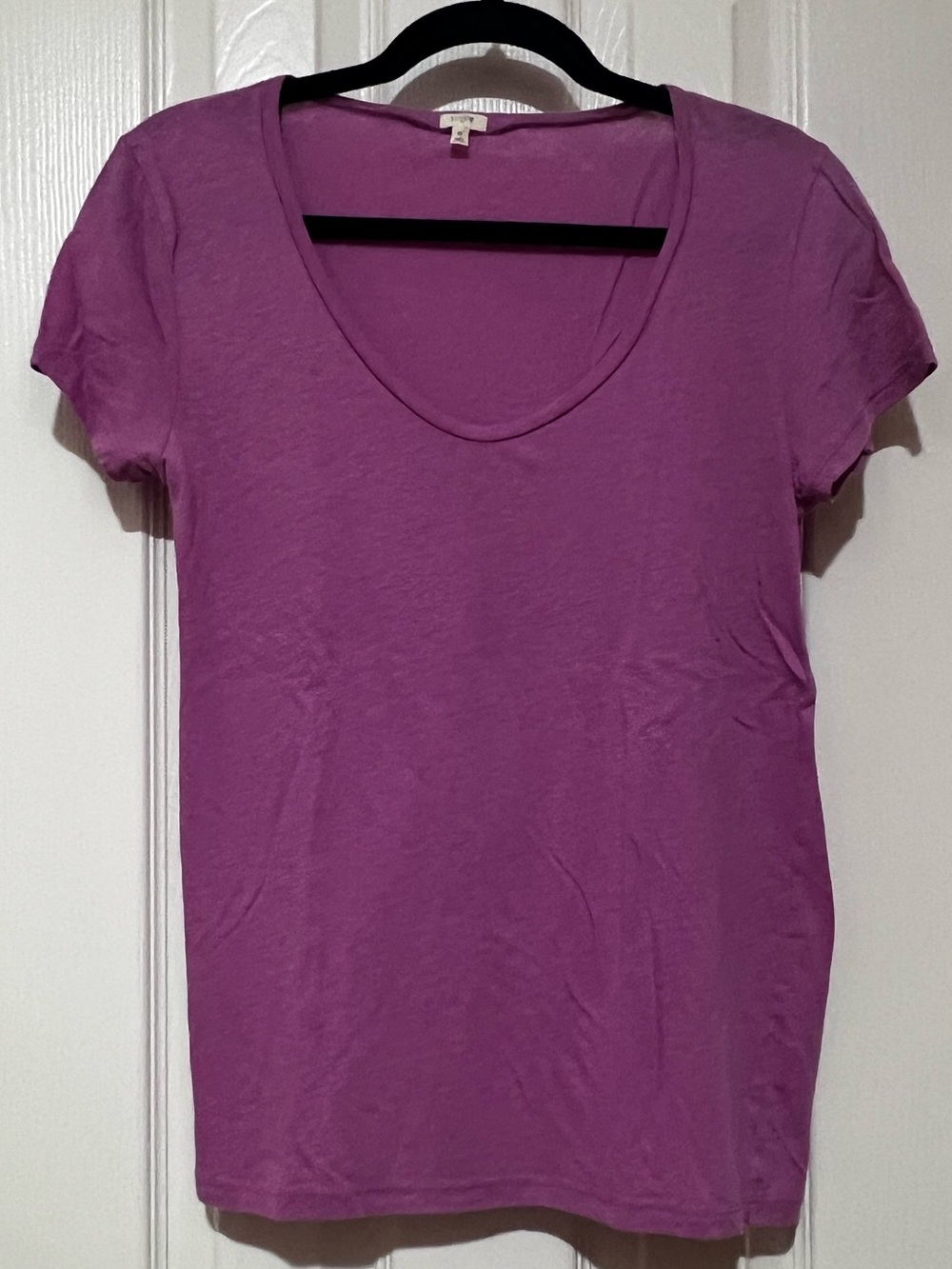 J. Crew Short Sleeve Scoop Linen Neck Tee Small
